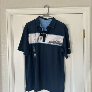 Walter Hagen Dark Blue Golf Polo with Palm Accent